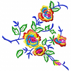 Flowers And Tree Embroidery Design 10